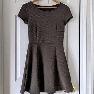 Olive green fit and flare dress